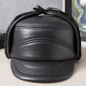 X1754 in vera pelle per paraocchi color <span class=keywords><strong>Peaky</strong></span> cappello caldo camionisti cappello per Casual quotidiano all'aperto e uso di viaggio - Product Image 2