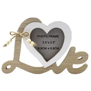 2023 Novo casamento de madeira Inglês letras Amor foto moldura artesanato Criativo home decor mesa peças