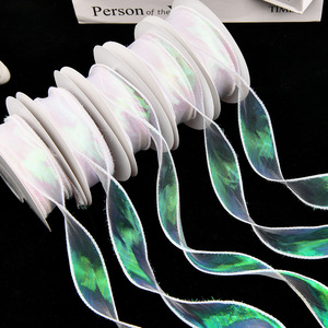 Nine-Colored Ribbon Iridescent Organza Ribbon 3Cm Woven Spool For Gift Bouquet Diy Craft Decor - Product Image 1