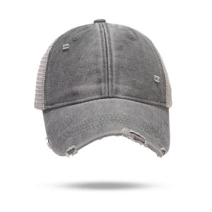 Casquette de baseball en mousse pour homme, bicolore, 5 panneaux, avec logo brodé personnalisé et patch brodé, style trucker en maille - Product Image 2