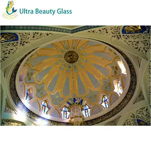 Skylight Bent Decorative Handmade Hot sale Soldered Art Colour Stained Dome Curved Tempered Glass
