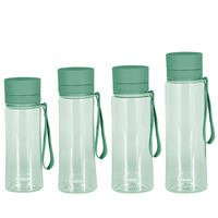 Bouteilles d'eau en plastique sans BPA de 400, 500, 600, 800 ml avec logo personnalisé, faciles à transporter avec poignée et paille, idéales pour la rentrée scolaire, le sport et la gym