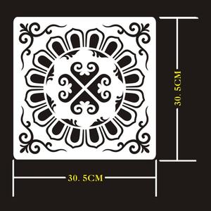 Lớn tái sử dụng laser cắt Mandala <span class=keywords><strong>Stencil</strong></span> mẫu vật liệu vật nuôi cho sàn tường gạch vải đồ nội thất và sơn tường - Product Image 2
