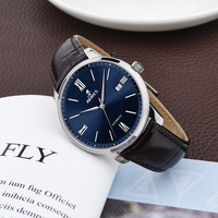 Montre Homme avec propre logo personnalisé Montres mécaniques Montre automatique minimaliste en cuir à la mode