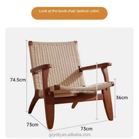 Chaise de loisirs tissée en corde de paresseux Dossier en bois massif Chaise de selle Chaise de canapé