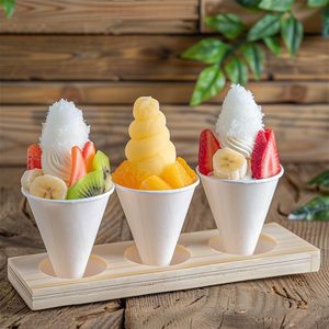 แก้วกระดาษทรงกรวยเคลือบ PE 300gsm แบบสองชั้น ขนาด 8 ออนซ์ 12 ออนซ์ 16 ออนซ์ ย่อยสลายได้ พร้อมโลโก้ตามสั่ง - Product Image 4