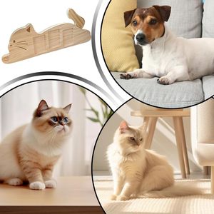 Marco de fotos de madera para gatos, forma de gato acostado, soporte de exhibición de escritorio de madera maciza para decoración del hogar de mascotas, regalo - Product Image 4