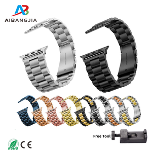 Aibangjia สายนาฬิกาสแตนเลสสตีลโลหะหรูหราสำหรับสายนาฬิกาแอปเปิ้ลสายรัดข้อมือ - Product Image 1