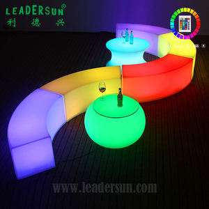 Bangku Sofa plastik LED penuh warna, kursi Sofa pesta bulat Model terbaru murah - Product Image 4