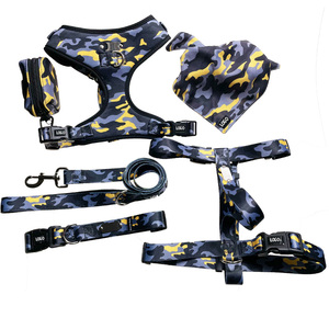 Muestra gratis diseñador neopreno paso en arnés para perros poliéster perro Bandana Collar para mascotas plomo personalizado sin tirar Paquete de arnés para perros grandes - Product Image 1
