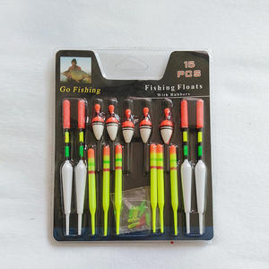 15 pièces/ensemble en gros pêche Bobbers flotteurs mousse ensemble bel emballage flotteur <span class=keywords><strong>Tube</strong></span> plate-forme de pêche matériel pour carpe poisson-chat - Product Image 1
