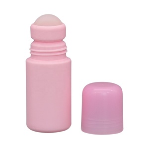 Plastic Roller Ball Bottle Customize Color Pink Roll On 50 ml Bottle PE Plastic