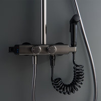 Momali Ensemble de douche mural en métal, design moderne, avec mitigeur de bain à économie d'eau