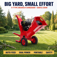 Broyeur de bois à essence Kesen 15HP 420cc, broyeur mobile de jardin sur remorque 120mm, déchiqueteuse pour litière animale et compost, certifié CE