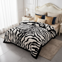 Couverture en tissu minky imprimé de style coréen personnalisée, chaude, douce et luxueuse, 100% polyester, couverture Raschel pour lit