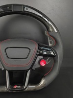 Volant en fibre de carbone pour Audi S4 S5 S6 S7 A3 A4 A5 A6 A7 Q3 Q5 Q7, volant sport en cuir perforé personnalisé