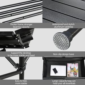 Lightweight Waterproof Aluminum Modern Outdoor <b>Table</b> <b>Small</b> Portable Picnic and <b>Camping</b> Foldable <b>Table</b> for Park & Gym Use - Product Image 5