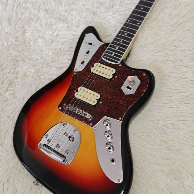 Tobacco Jazzmast Electric Guitar Mahogany Body H-H Pickup Polished Finishing Chrome Parts Solid Wood