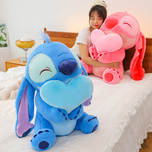 Lindo Peluche de Stitch con Corazón, Juguete de Peluche de Dibujos Animados, Almohada de Amor de Stitch Sentado, <span class=keywords><strong>Muñeco</strong></span> de Regalo para el Día de San Valentín para Niñas - Product Image 2