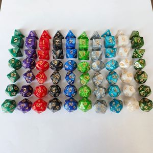 Lot de 7 dés de calcul de vie polyédriques TRPG DND Jeu de rôle en plastique créatif de 7 pièces en plastique de haute qualité - Product Image 1