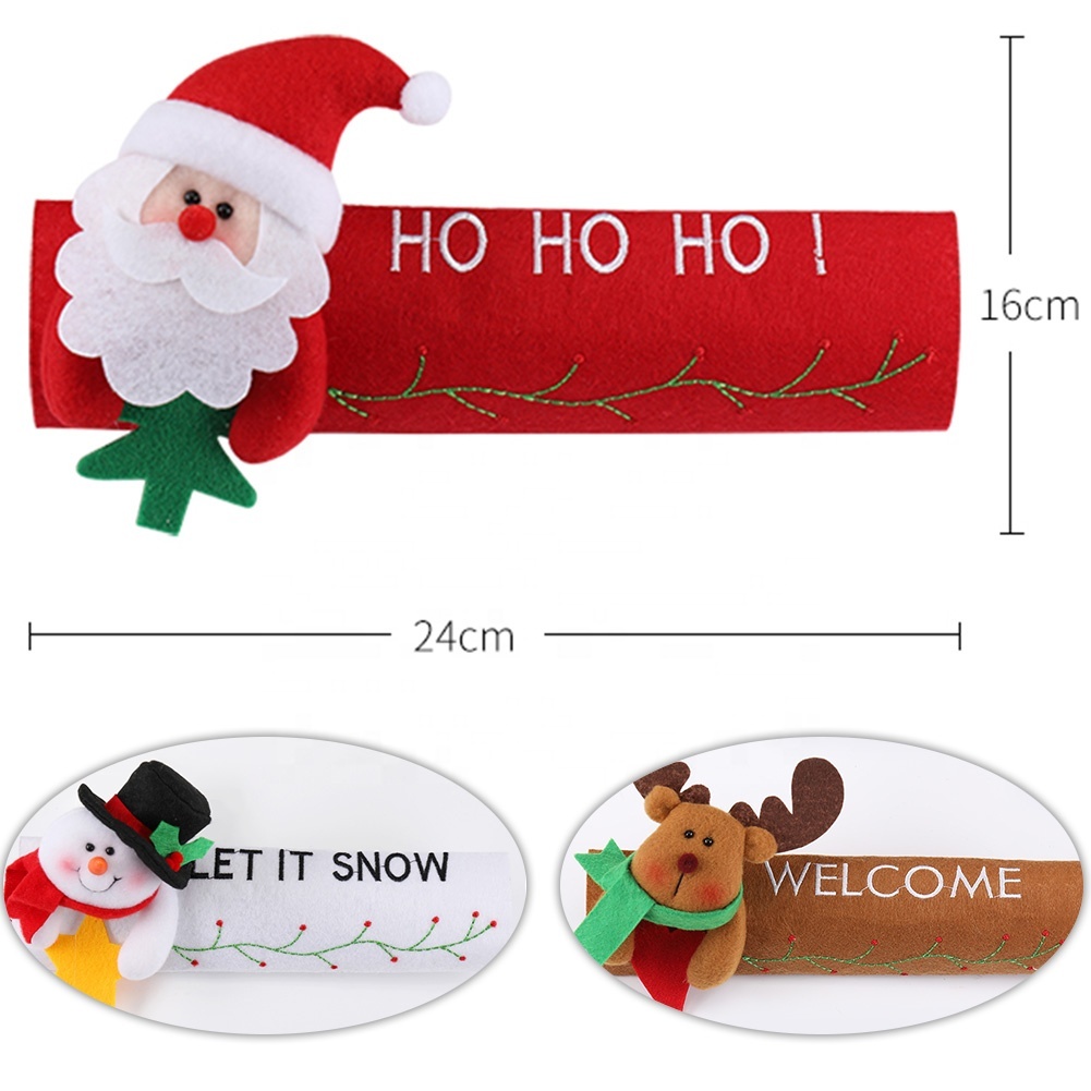 Weihnachts-Kühlschrankgriff Hüllen – 2 Stück, Weihnachtsmann Design, Waschbar, Aus Stoff, Für Türgriffe