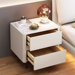 Современная прикроватная тумба из массива дерева с дизайном из каменной плиты для спальни и гостиной, роскошный шкаф для хранения - Product Image 4