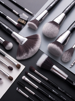 Vente en gros de pinceaux pour maquilleur professionnel, kit de poudre de fond de teint de luxe à faible quantité minimale de commande avec poils de chèvre naturels pour les yeux