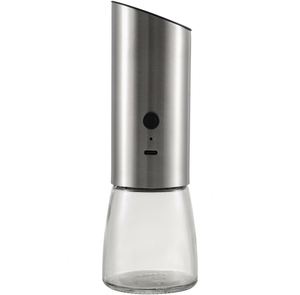Rechargeable USB Bamboo Eco-Friendly Himalayan Salt & <b>Pepper</b> <b>Grinder</b> Set with Stainless Steel Mills - Product Image 1