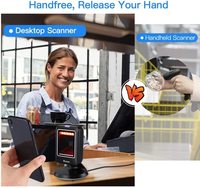 Lecteur de codes-barres de bureau YOKO 2D 1D, scanner de plateforme avec détection automatique, numérisation omnidirectionnelle mains libres, USB filaire
