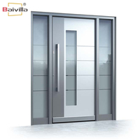 Puerta de Seguridad Inteligente para Entrada Exterior de Villa Personalizada, Cerradura Electrónica con Contraseña, Entrada Principal de Aluminio y Vidrio, Prevención de Incendios