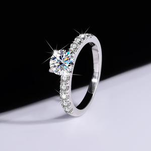 SPJ gioielli 925 <span class=keywords><strong>argento</strong></span> anelli di fidanzamento per le donne <span class=keywords><strong>D</strong></span> VVS Moissanite anello Moissanite gioielli 925 gioielli in <span class=keywords><strong>argento</strong></span> anelli di nozze - Product Image 2