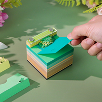 Bloc-notes 3D miniature abordable, motif cerisier rêveur, cube de papier esthétique, bloc de notes, vente en gros, papeterie économique, cadeau artistique