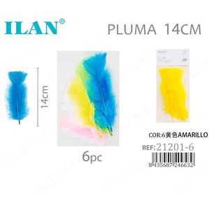 ILAN Piume Decorative Gialle 14Cm, Set da 6 Pezzi - Product Image 1