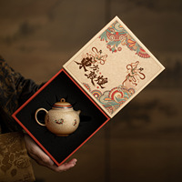 Théière en céramique Ruyi Apsaras Volantes de Dunhuang, style classique traditionnel chinois de luxe léger, pour usage domestique, coffret cadeau ; Idéal pour les fêtes