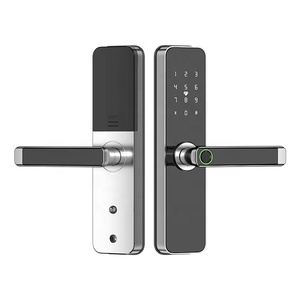 OEM ODM ขายส่ง สมาร์ทล็อคประตู Tuya/TTlock WIFI ระบบเข้าออกไร้กุญแจ ดิจิตอล สแกนลายนิ้วมือ อลูมิเนียม ไม้ เมมโมรี่การ์ด FM-028 สำหรับบ้าน รุ่น Wood - Product Image 4