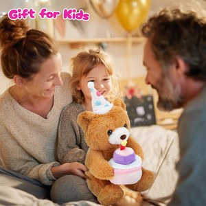 Oso de Peluche de Alta Calidad, Adorable, de Cumpleaños, con Pastel y Gorro, para Niños y Niñas, Cumpleaños, Festividades - Product Image 4