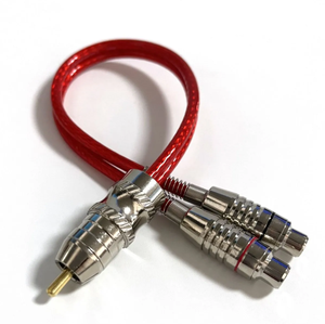 Metal Shell 1RCA Male To 2RCA Female Y Splitter <b>Cable</b> Nickel Plated Plug Car Audio HIFI RCA Signal Adapter Cord - Product Image 4