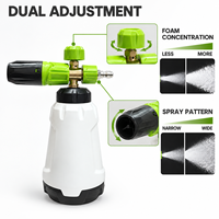 Canon à mousse pour nettoyeur haute pression avec bouteille d'un litre, lance à mousse réglable pour le lavage de voitures et le detailing automobile