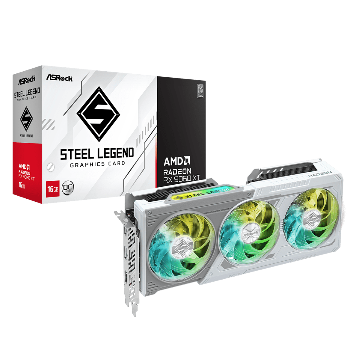 New ASRock Radeon RX 9060 XT STEEL LEGEND 16GB OC PCIe 5.0 VGA RX 9060XT GPU RX9060 XT Video Card for Gaming PC Desktop