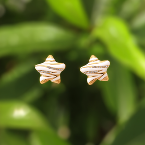 Fashion <b>Stud</b> <b>Earrings</b> 316L Stainless Steel PVD Gold Plating Resistant Sustainable White Gold Design - Product Image 3