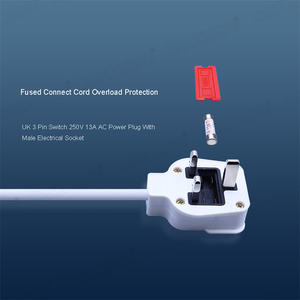 Prise d'extension OEM de fabrication en usine multiprise de type britannique avec câble d'alimentation 13A 3m et protecteur de surcharge - Product Image 4