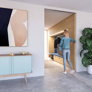 Quincaillerie de <span class=keywords><strong>porte</strong></span> <span class=keywords><strong>coulissante</strong></span> robuste JOB pour placard, système de <span class=keywords><strong>porte</strong></span> à glissière en nylon, glisse en douceur et silencieusement pour système à 2 portes - Product Image 6