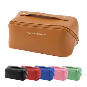 New Custom PU Leather Makeup <b>Bag</b> Pouch Skincare Cosmetic Travel Toiletry <b>Bag</b> Waterproof <b>Make</b> <b>up</b> <b>Bag</b> with Compartments - Product Image 6