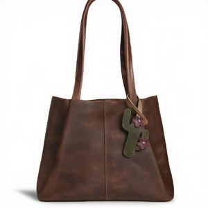 YY PU 가죽 귀여운 천연석 힐 컨트리 프리클리 백 참 - Product Image 2
