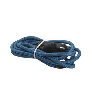 Cable textil de 1.5m (2x0.75mm) con enchufe e interruptor, ideal para manualidades y conectar lámparas u otros dispositivos. - Product Image 1