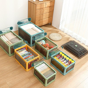 Cajas de Almacenamiento de Plástico Personalizadas al por Mayor con Tapa, Cinco Puertas, Contenedores Plegables Grandes, Caja Organizadora Apilable - Product Image 3