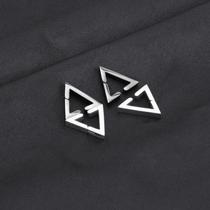 2026 Hot Selling Popular Simple Niche Design Triangle Ear Clip Unisex's Stainless Steel <b>Earrings</b> Trendy Jewelry Wholesale - Product Image 4