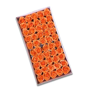 Fabrik künstliche natürliche weiche Rose Blumen Hochzeits dekoration Blumenstrauß Geschenke Orange kalte Schönheit Rose Seife Blume