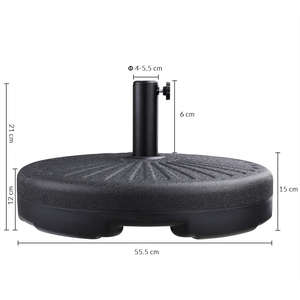 <span class=keywords><strong>Base</strong></span> de sombrilla redonda para exteriores, tanque de agua rellenable de 28kg, soporte para paraguas de poste de <span class=keywords><strong>38mm</strong></span> y 48mm - Product Image 2