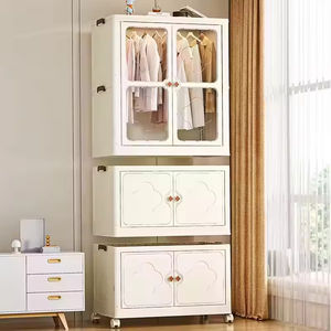 ตู้เสื้อผ้าพลาสติกพับได้แบบพกพา สำหรับจัดเก็บเสื้อผ้าเด็ก ของเล่นเด็ก และผลิตภัณฑ์เด็กอื่นๆ - Product Image 3